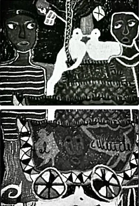 Detalle de la arpillera El manicero